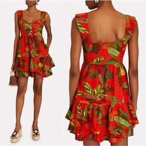 FARM Rio Red Forest Birds Mini Dress
